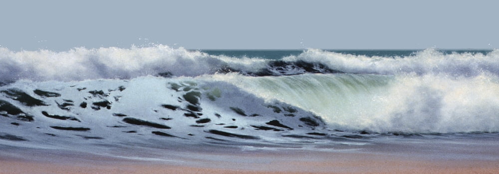 Breakers Canvas Art - Lin Seslar (13 x 38)
