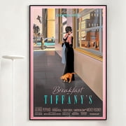 Breakfast At Tiffanys Movie Poster, Retro Wall Art, Classic Movie, Unframed Paper Poster 24x36in
