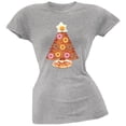 thumbnail image 1 of Breakfast Bacon And Eggs Christmas Tree Grey Soft Juniors T-Shirt, 1 of 1