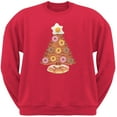 thumbnail image 1 of Breakfast Bacon And Eggs Christmas Tree Red Adult Crew Neck Sweatshirt, 1 of 1