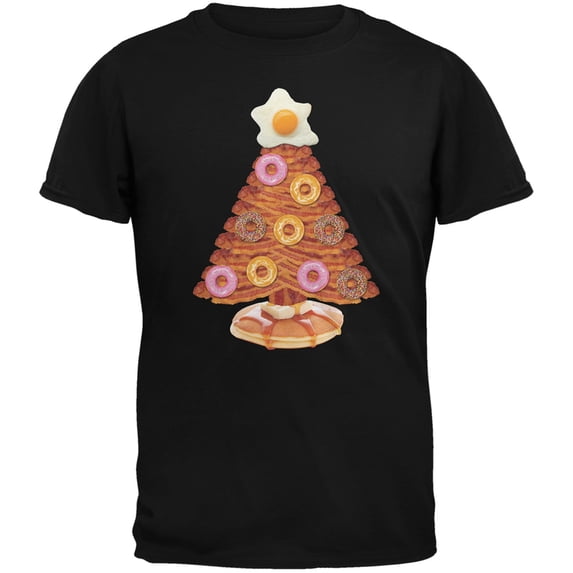 Breakfast Bacon And Eggs Tree Black Youth T-Shirt
