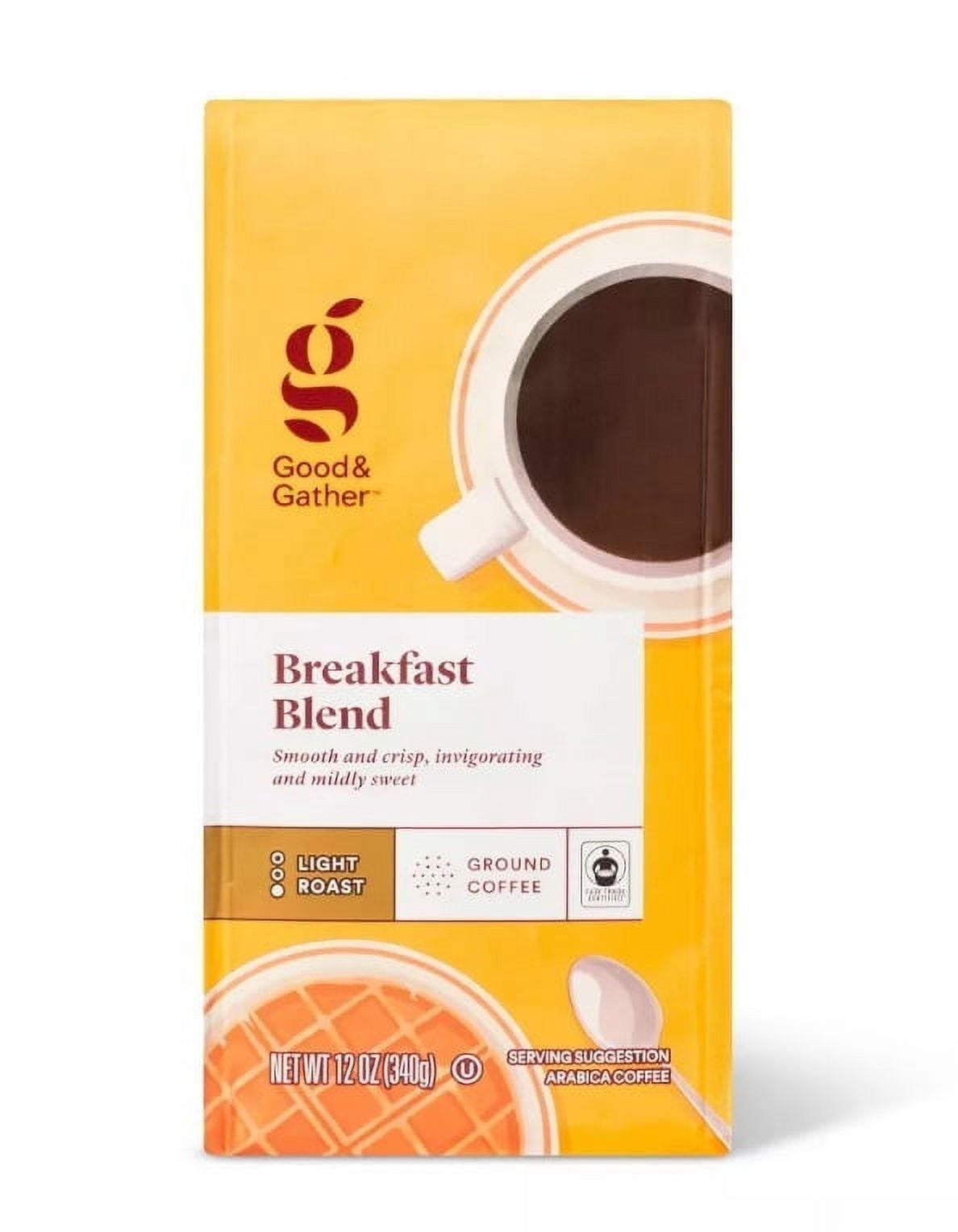 Breakfast Blend Light Roast Ground Coffee - 12oz - Walmart.com