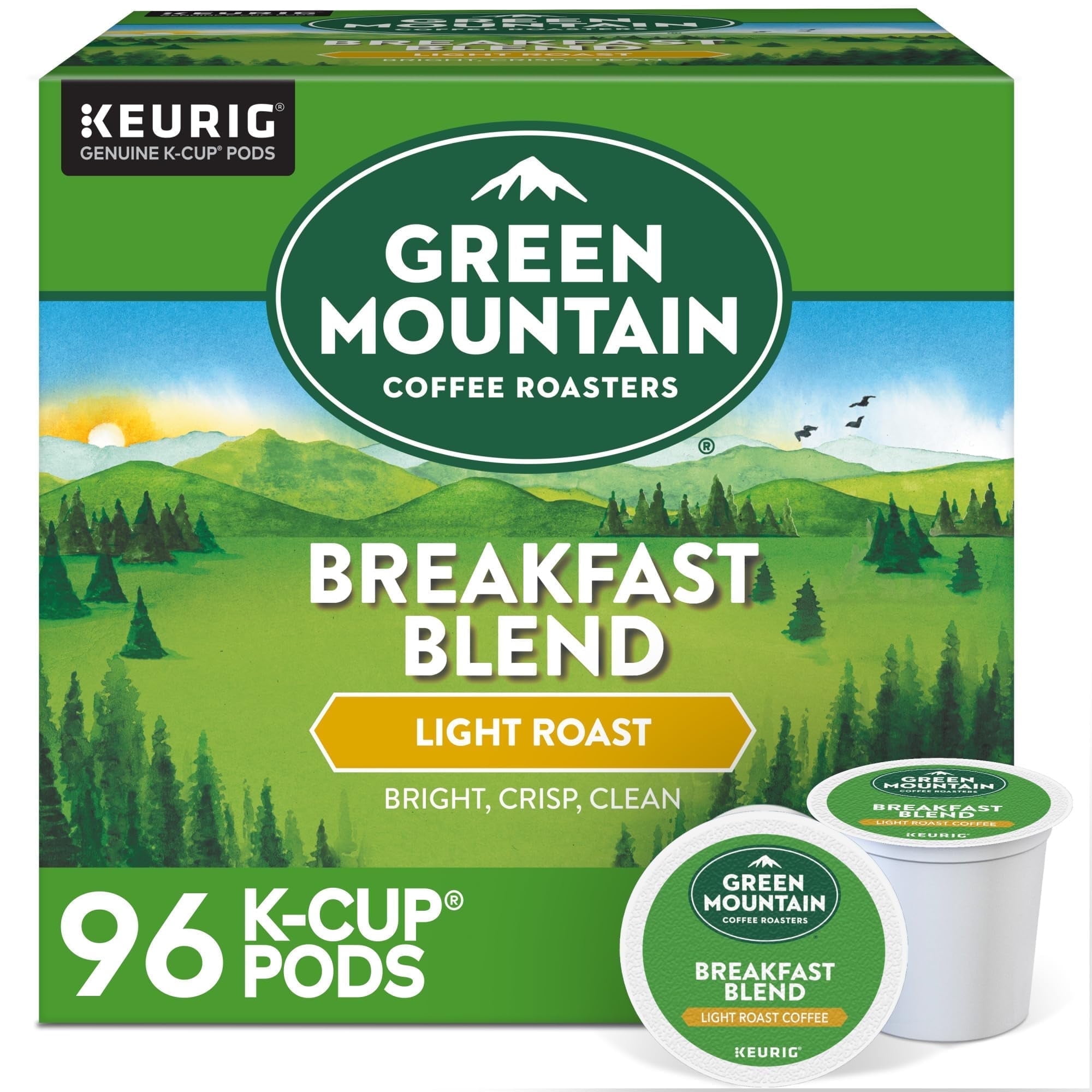 Breakfast Blend Single-Serve Keurig K-Cup Pods, Light Roast Coffee, 96 Count (4 Packs of 24)