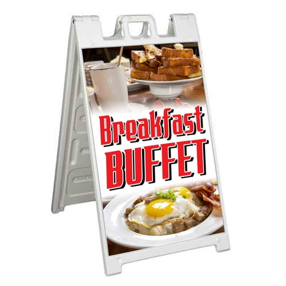 Breakfast Buffet (24" X 36") Standard A-Frame Signicade, Includes Decal Applied To Stand
