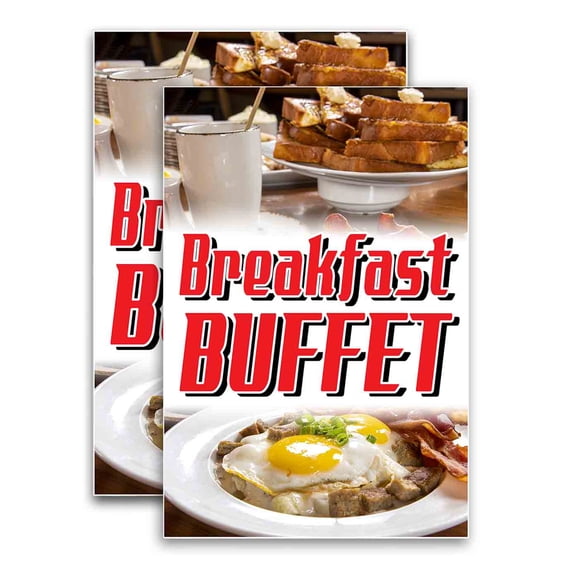Breakfast Buffet (24" X 36") Vinyl Decal Only (Pack of 2) |Sign|Sticker|Poster