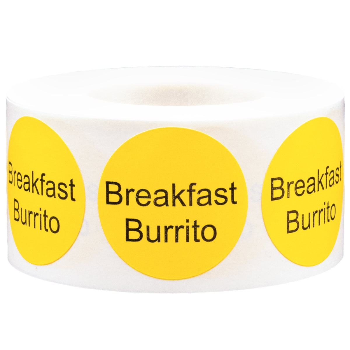Breakfast Burrito Deli Grocery Store Food Yellow Labels | 1