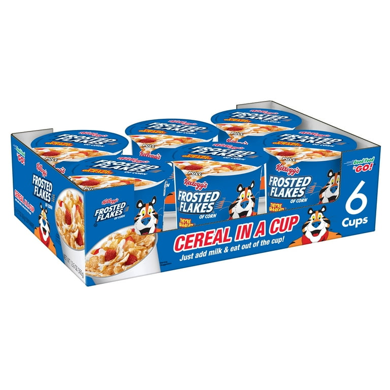 Breakfast Cereal, Frosted Flakes, Single-Serve 2.1 oz Cup, 6/Box Breakfast Cereal, Frosted Flakes, Single-Serve 2.1 oz Cup, 6/Box