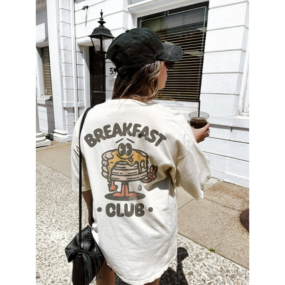 Breakfast Club Aesthetic Bohemian Retro Vintage Comfort Colors Graphic T-shirt,Violet color,size S