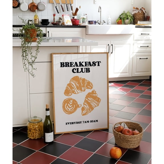 Breakfast Club Aesthetic Kitchen Wall Art, Unframed Paper Print Size 8x12
