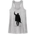 thumbnail image 1 of Breakfast Club Fist Pump Gray Junior Women's Racerback Tank Top T-Shirt, 1 of 2