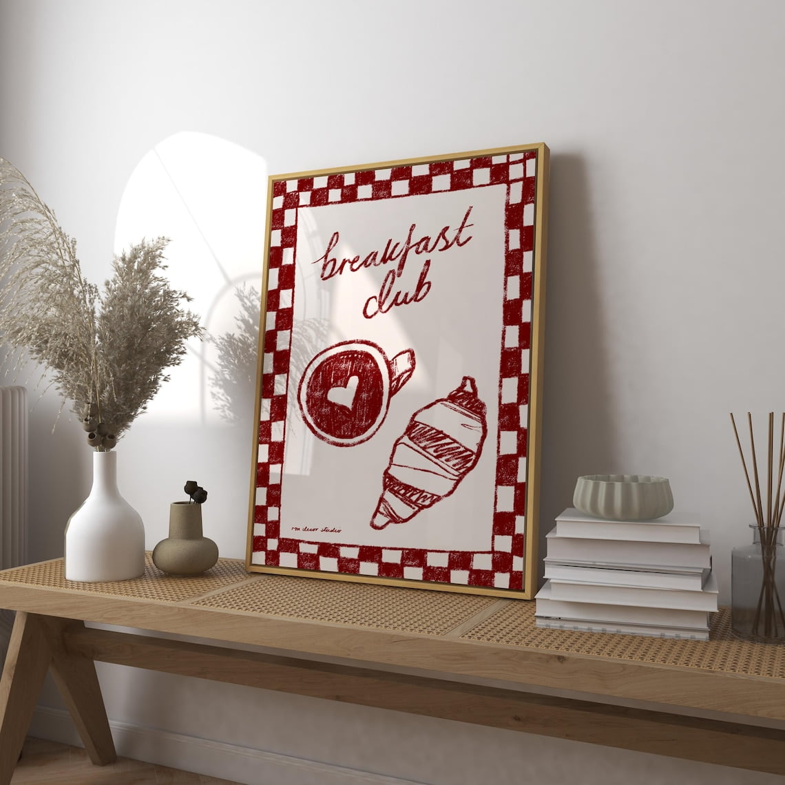 Breakfast Print Breakfast Club Food Art Print, Retro Kitchen Wall Decor, Mid Century ...