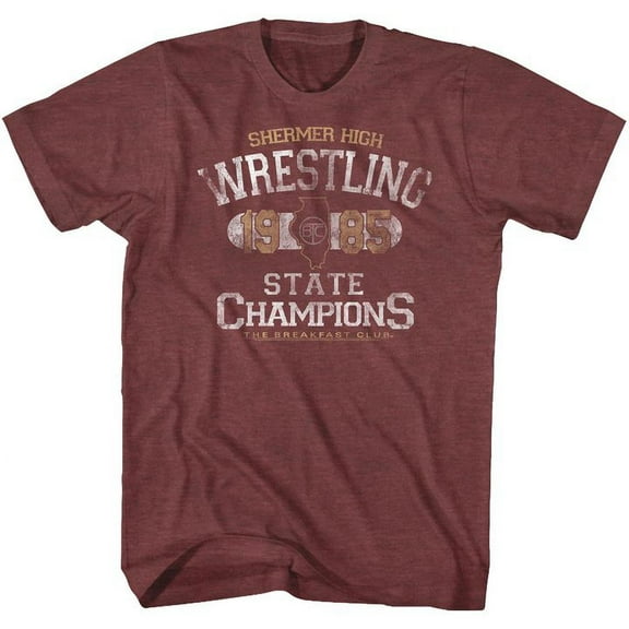 Breakfast Club State Champ Vintage Maroon Heather Adult T-Shirt 4Xl