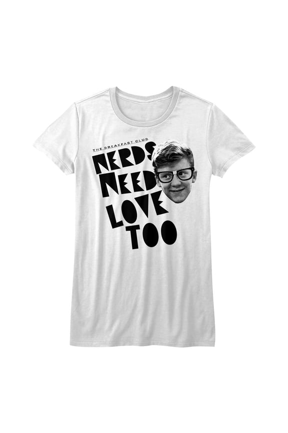 Breakfast Club Nerd Love White Junior Women's T-Shirt