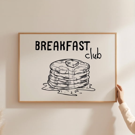 Breakfast Club Pancakes Kitchen Poster, Unframed Paper Poster 8x10in
