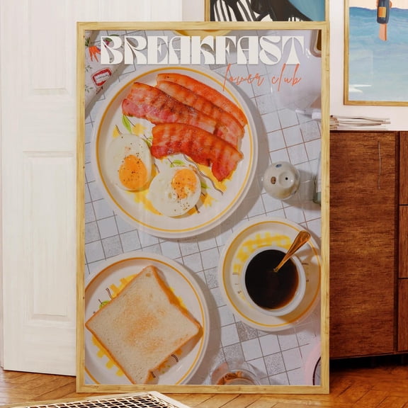 Breakfast Club Poster Retro 70S Kitchen Print Home Decor Office Wall Art