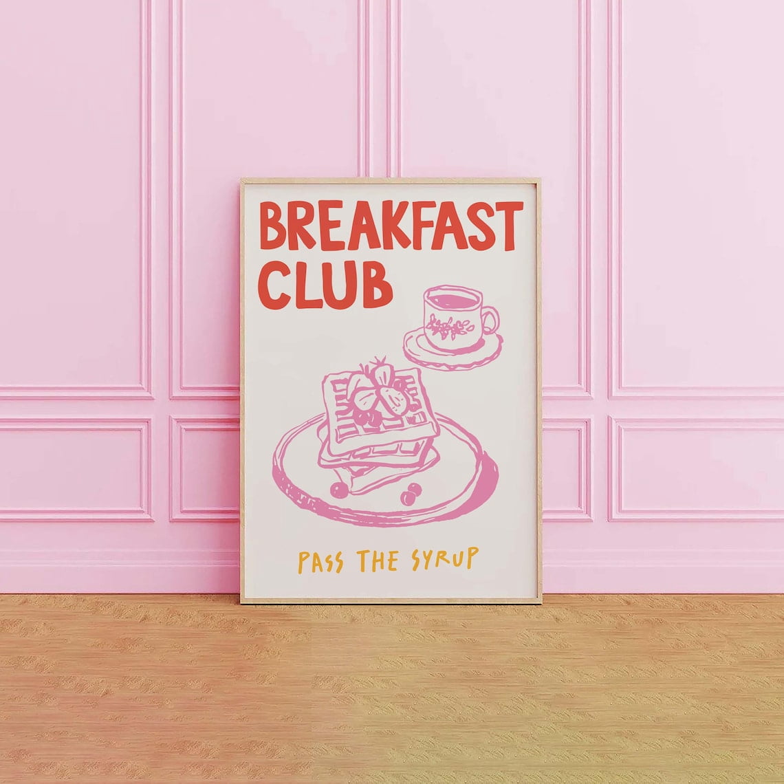 Breakfast Club Poster Trendy Kitchen Decor Art Waffles Wall Cute Food ...