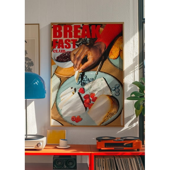 Breakfast Club Retro Kitchen Wall Art, Unframed Paper Poster 8x10in