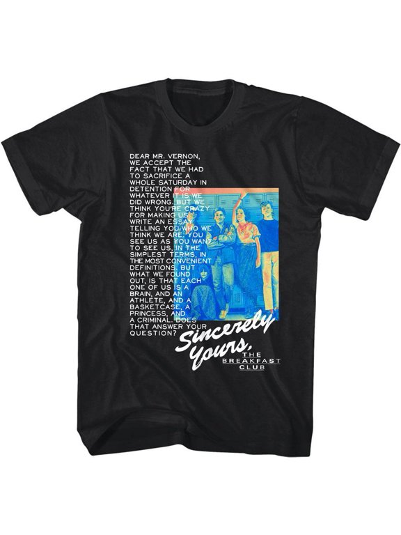 Breakfast Club Sincerely Yours Letter Men's T Shirt (Black, Big&Tall4XLT)