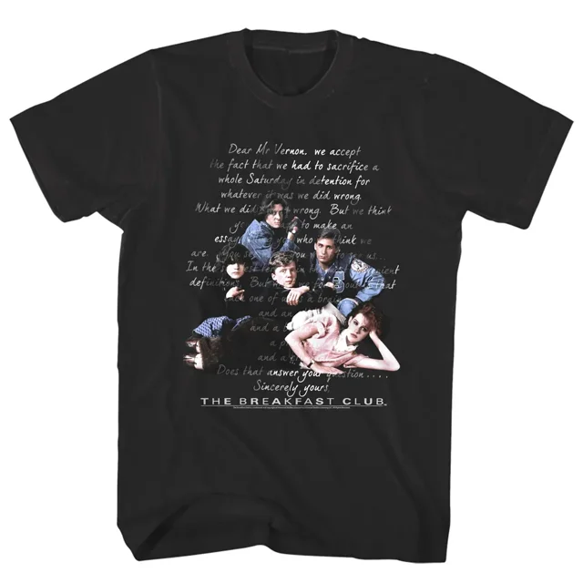 Breakfast Club T Shirt Letter Dear Mr Vernon Bender Detention Classic