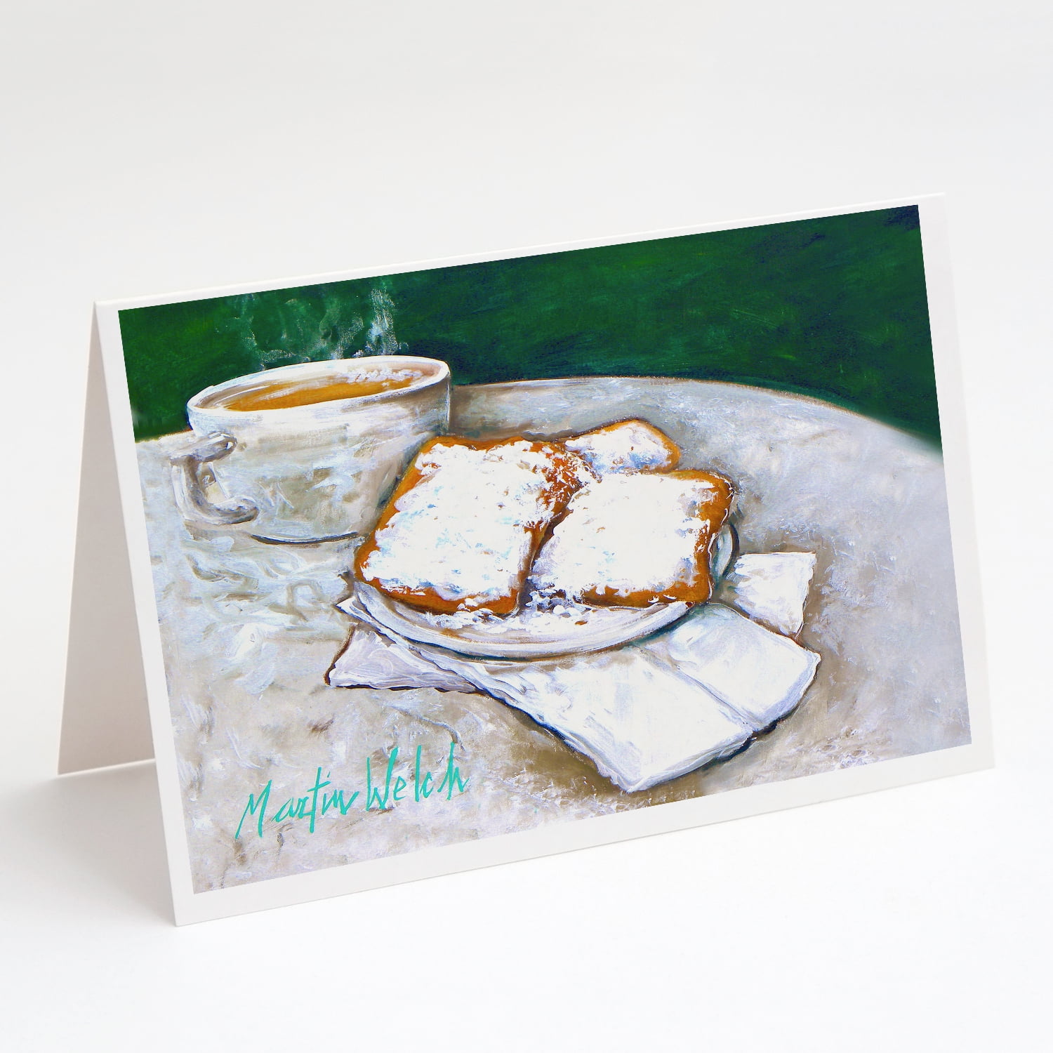 Breakfast Delight Beignets Greeting Cards Pack of 8 7 in x 5 in