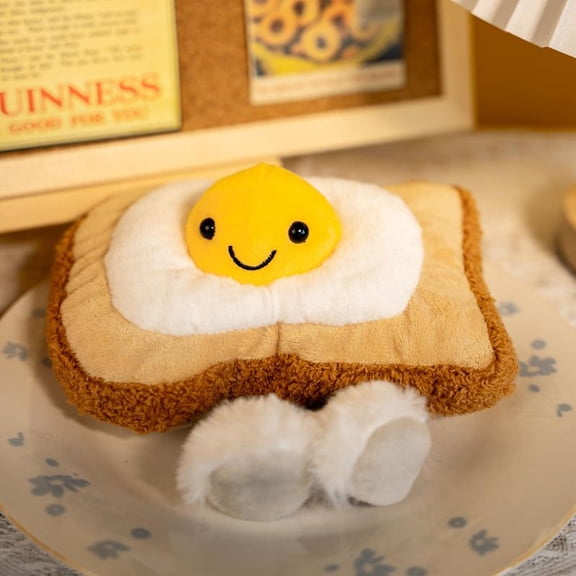 Breakfast Egg Plush Soft Filling Creative Simulation Doll 10cm Cute Toast Plush Toy