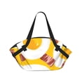 thumbnail image 1 of Breakfast Eggs Bacon Cute 2-in-1 Foldable Picnic Blanket Tote Bag Shoulder Handbag, Large Circular Outdoor Mat for Beach Camping Park, 1 of 5