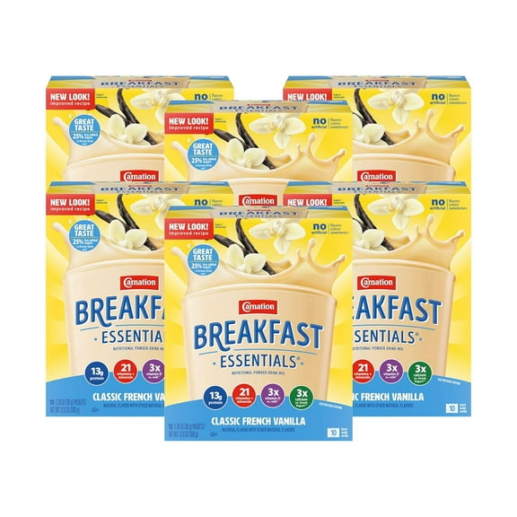 Breakfast Essentials Instant Complete Nutritional Drink, Classic French Vanilla (Pack of 6)