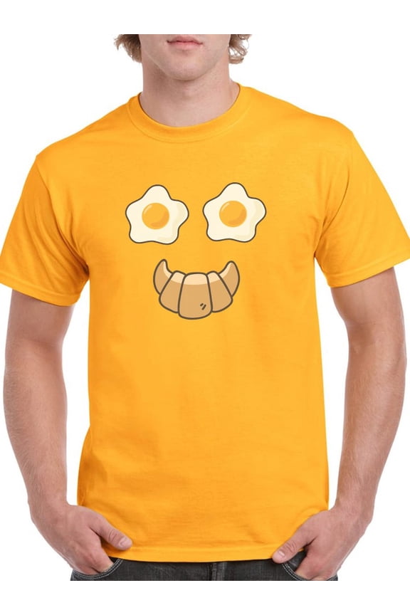 Breakfast Face Graphic Men T-Shirt, Male XX-Large