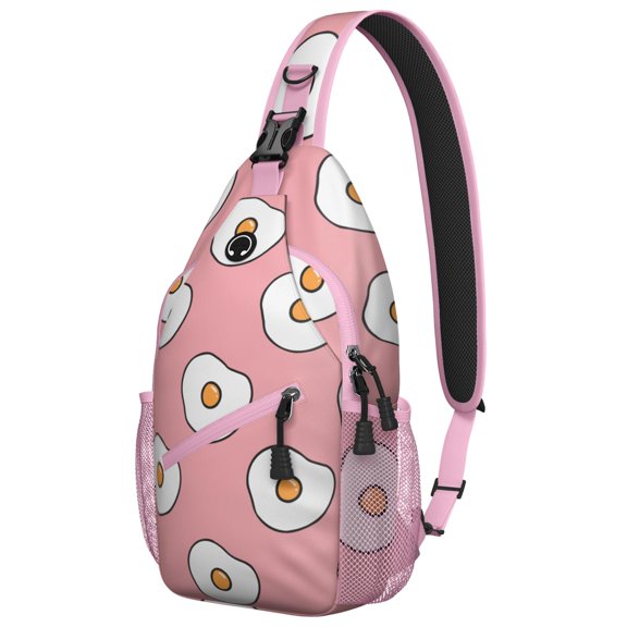 Breakfast Food Fried Egg Cooking Foodie Lightweight Travel Sling Backpack Small Travel Backpack for Essentials