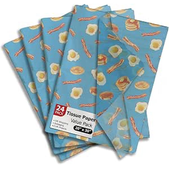 Breakfast Foods Tissue Paper, 24 Sheets, 20 x 30 Inches Gift Wrap Tissue Paper