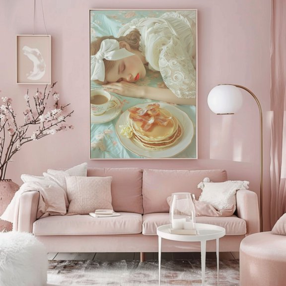 Breakfast In Bed Breakfast Pancakes And Bacon Photo Poster Unframed Paper Print