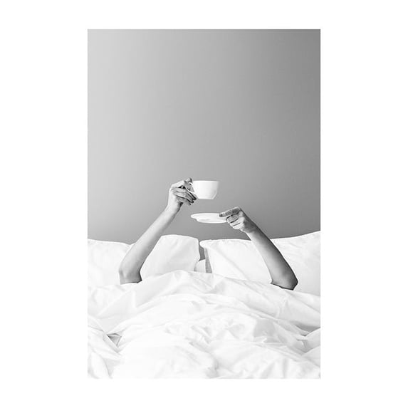 Breakfast In Bed Print Wall Art, Modern Wall Decor For Living Room Bedroom, 8x12 UNFRAMED