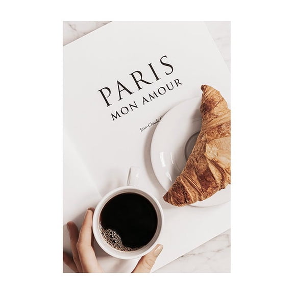 Breakfast In Paris Print Wall Art, Modern Wall Decor For Living Room Bedroom, 8x12 UNFRAMED