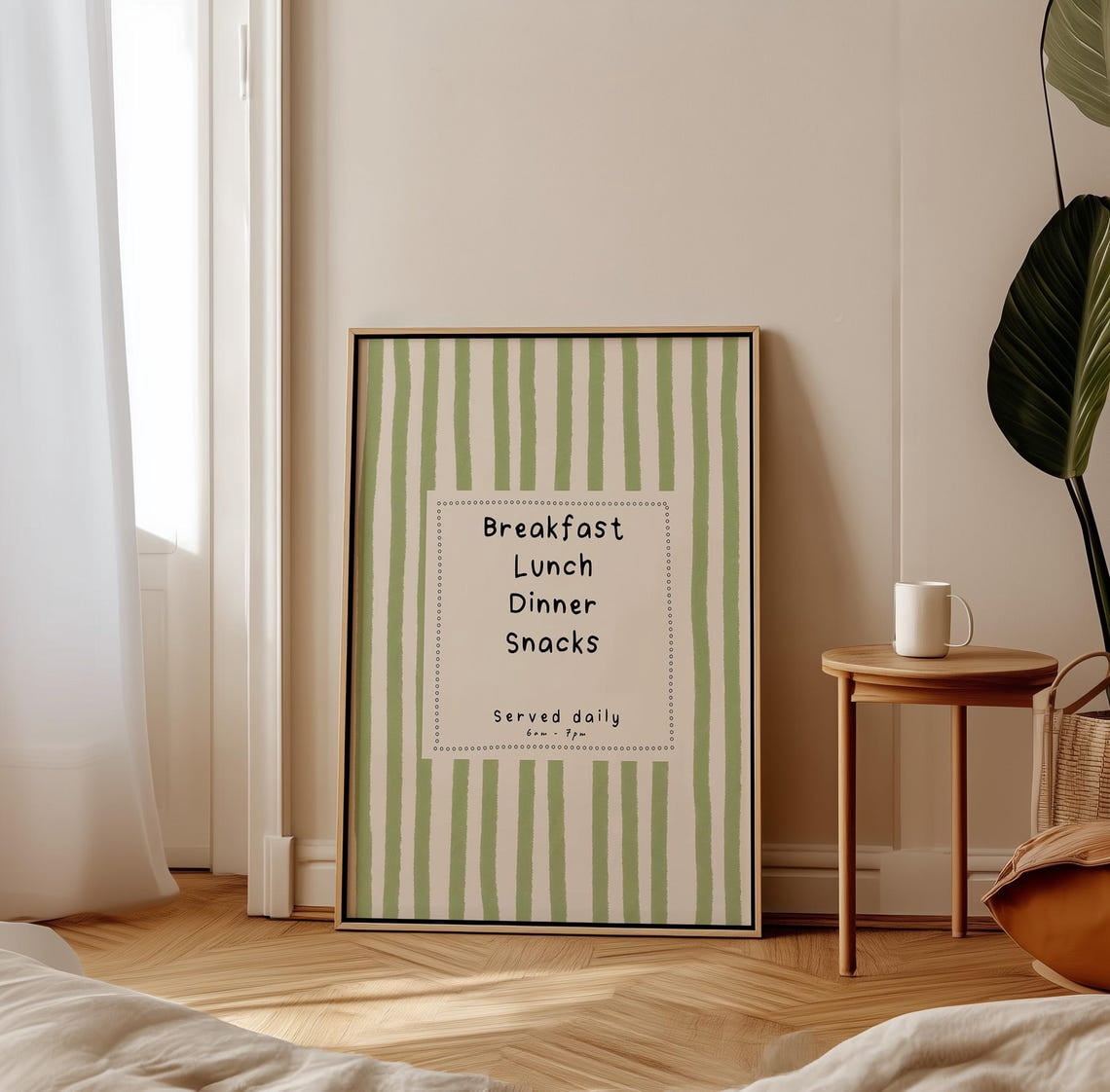 Breakfast Lunch Dinner Cafe Wall Art Print, Cute Food Coffee Kitchen ...