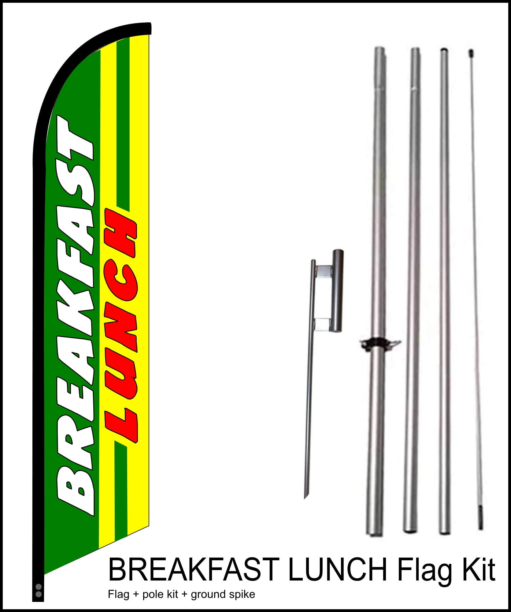 FlagsAndSigns Breakfast Lunch Feather Flag Kit, Outdoor Use, 15 ft, UV ...