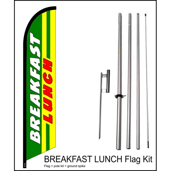 Breakfast Lunch Swooper Flag Kit 15 ft Tall - by flagsandsigns