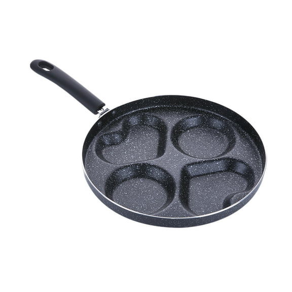 MEIBUTYUP Non-Stick Black Dumpling Mold with Four Holes, Kitchen Frying Pan for Easy Cooking and Perfect Dumplings
