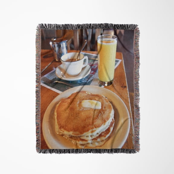 Breakfast Of Pancakes, Shelburne Falls, Massachusetts, Woven Blanket