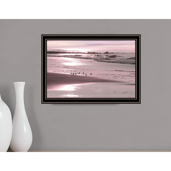 Breakfast On The Beach Black Framed Print Wall Art