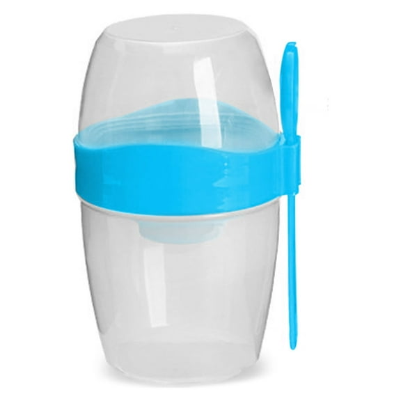 Breakfast On the Go Cups,Take and Go Yogurt Cup with Topping Cereal Cup with spoon and fork,Overnight Oats or Oatmeal Container Jar,870ml
