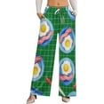 thumbnail image 1 of Breakfast Pattern Eggs Bacon Mugs Women's Casual Wide Leg Pants Comfort Pockets Elastic Waist Loose Fit Pants, 1 of 7
