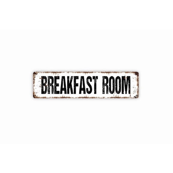 Breakfast Room Sign - Bed And Breakfast Vacation Rental Welcome To Our Home Rustic Street Metal Aluminum Sign or Door Name Plate Plaque - Size: 16 x 4 Inches