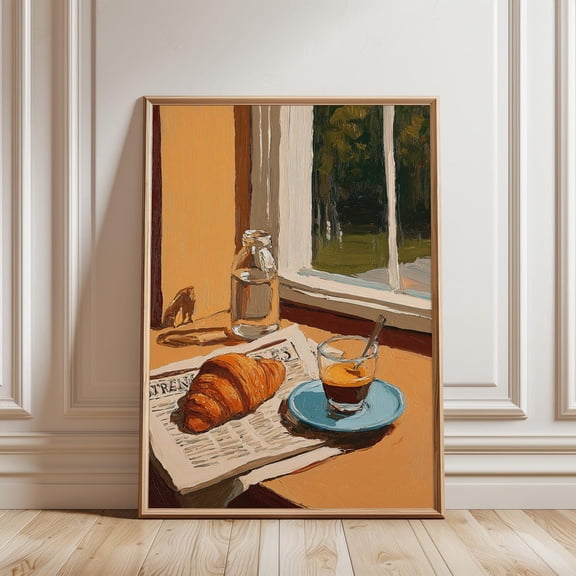 Breakfast Still Life Poster, Unframed Paper Poster 8x10in