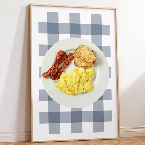 Breakfast Still Life Print Bacon Eggs & Toast Kitchen Decor