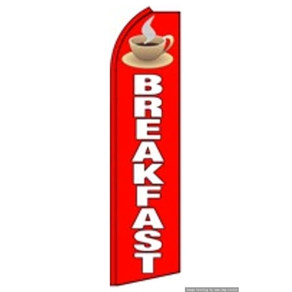 Breakfast Swooper Flag (Hardware Not Included) |Advertisement /Business Flags | Feather Flag |