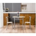 thumbnail image 1 of Breakfast Table Set for 2, Modern Dining Sets with Wood Top Table & Chairs, Round Bistro Table and Chairs for Home Kitchen Dining Room, Natural, 1 of 14