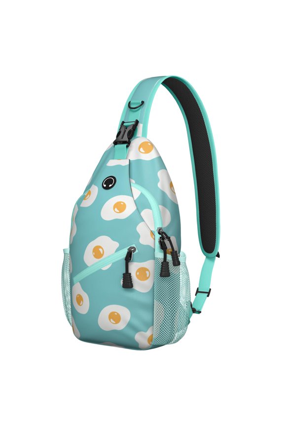 Breakfast-Themed Shoulder Backpack - Durable & Comfortable Crossbody Bag for Climbing, Commuting & Casual Urban Use - Cooking-Inspired Chick Pattern with Versatile Wear - Ideal for Travelers