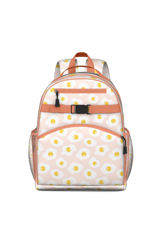 Breakfast-Themed Waterproof Backpack for Teens - Spine-Protecting Ergonomic School Bag with Adjustable Straps & Multiple Pockets, Ideal for Cooking & Foodie Lovers