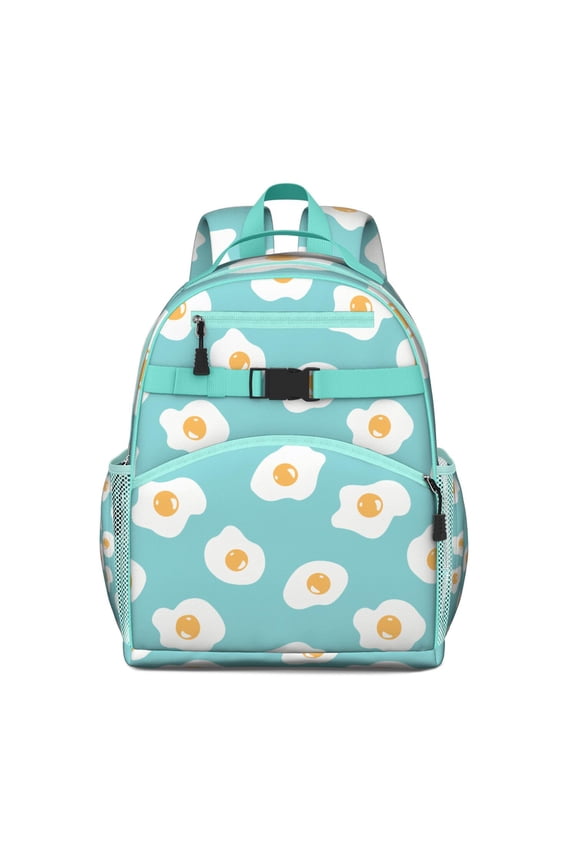 Breakfast-Themed Waterproof Backpack for Teens - Spine-Protecting Ergonomic School Bag with Adjustable Straps & Multiple Pockets, Ideal for Cooking & Foodie Lovers