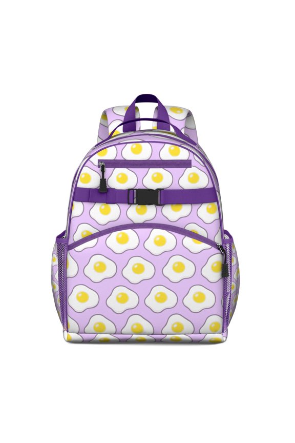 Breakfast-Themed Waterproof Backpack for Teens - Spine-Protecting Ergonomic School Bag with Adjustable Straps & Multiple Pockets, Ideal for Cooking & Foodie Lovers